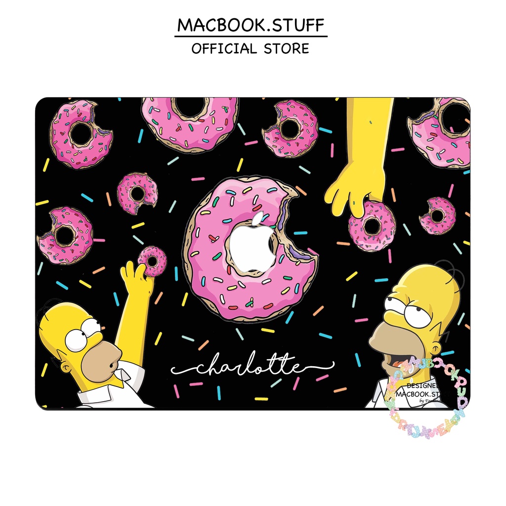 CUSTOM Case MACBOOK SIMPSON DONUT DESIGN NEW AIR PRO RETINA 11 12 13 14 15 16 INCH NON /  WITH CD ROOM / TOUCHBAR / TOUCH ID / M1 2020 2021 2022