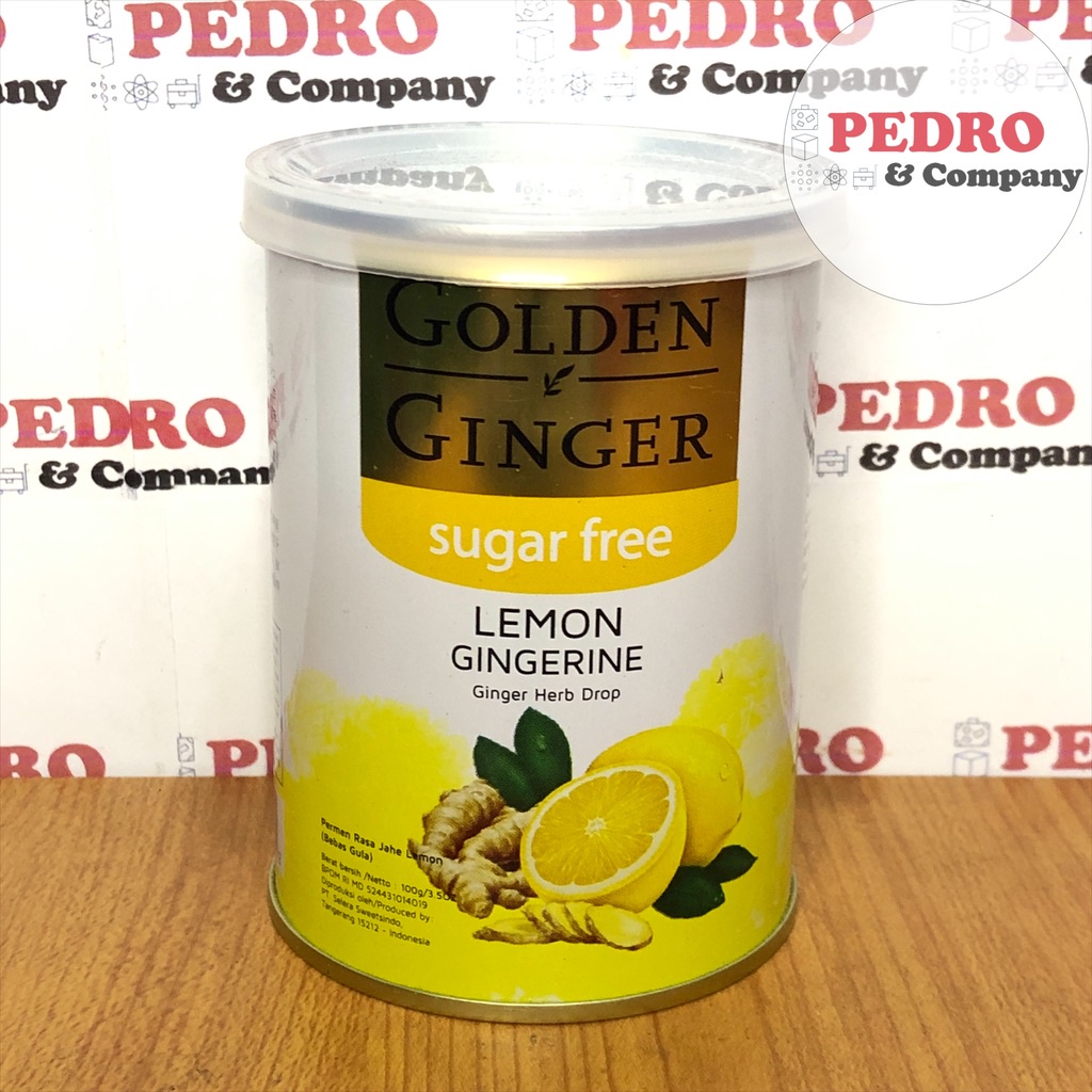 

sunny ville golden ginger rasa lemon sugar free 100 gram - permen jahe