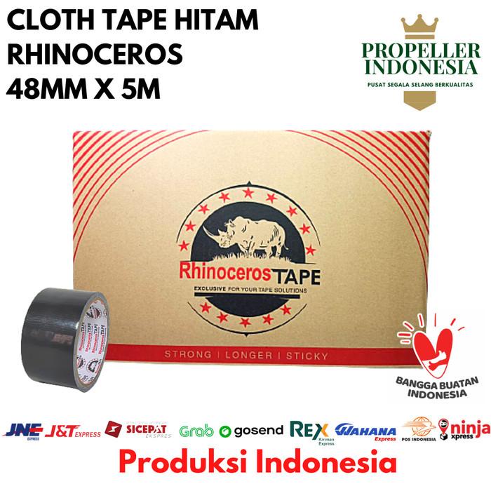 

Cloth Tape RHINOCEROS Lakban Kain 48MMx5 METER @72Pcs/Dus GOJEK/GRAB Berkualitas