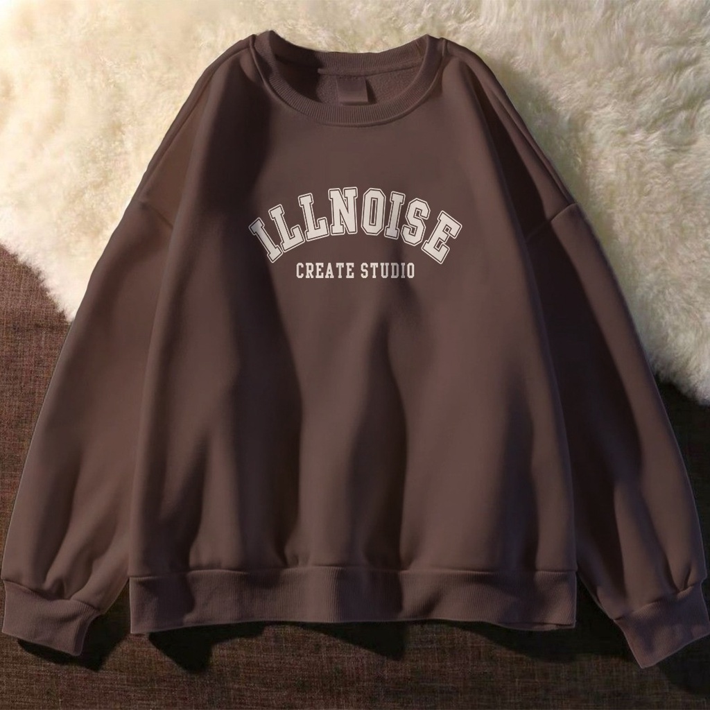 CREWNECK WANITA ILLNOISE - SWEATER CEWEK TEBAL - ATASAN WANITA PREMIUM