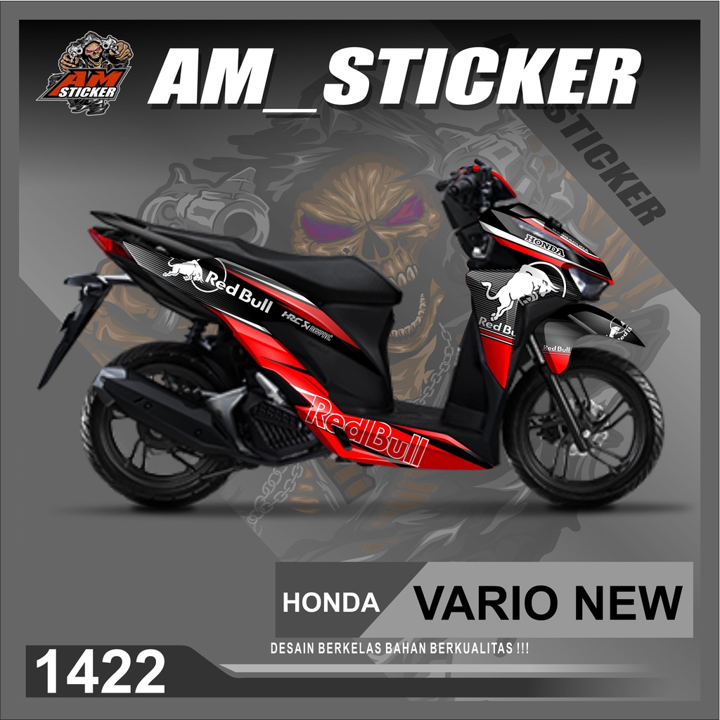 1423 DECAL STICKER VARIO NEW 125-150 DESAIN REDBULL FULL BODI STICKER