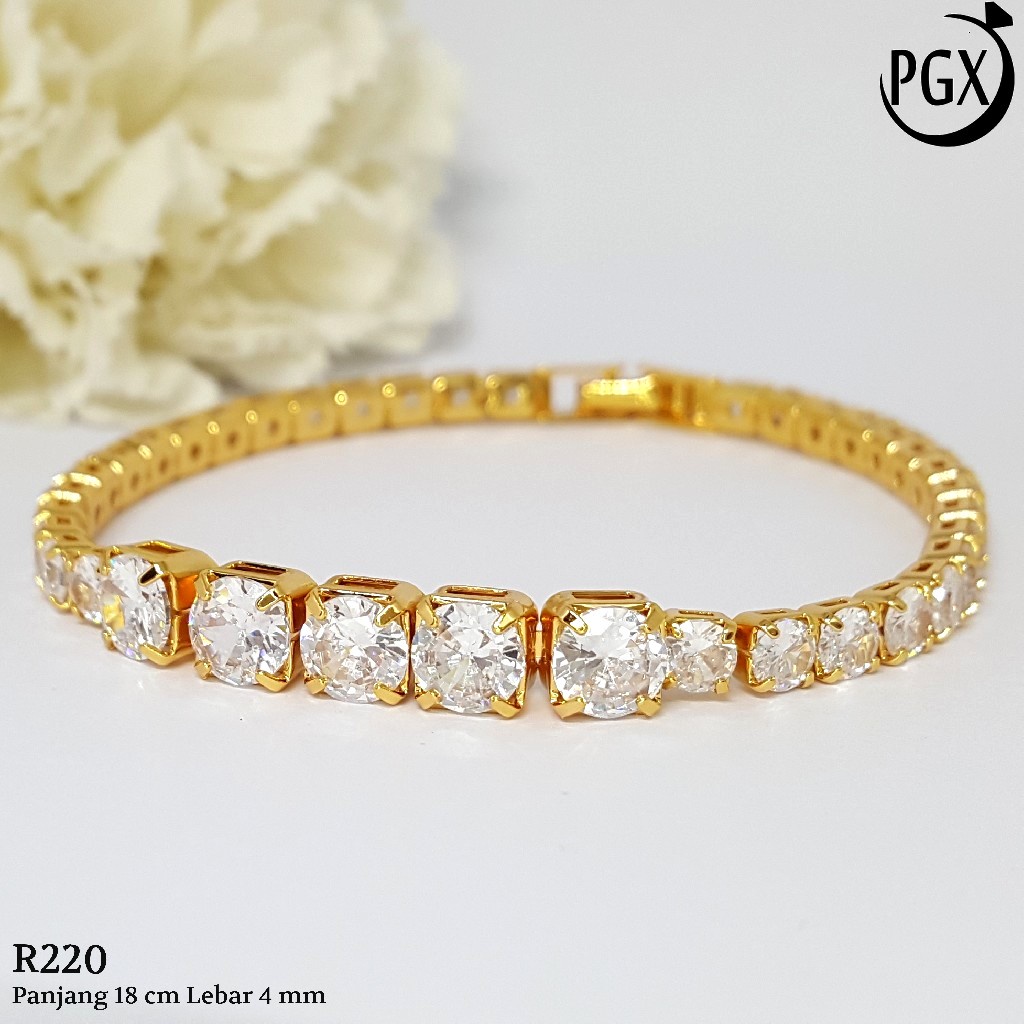 PGX Gelang Tangan Xuping Wanita Perhiasan Lapis Emas Aksesoris Fashion Premium - R254