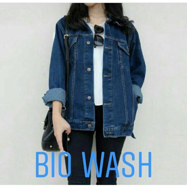 Jaket Jeans SnowBlack Pria dan Wanita Premium Quality-Bio Wash