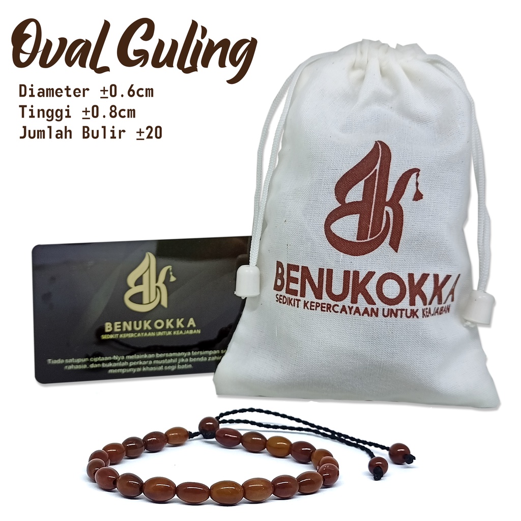GARANSI SELAMANYA Gelang Koka Original Asli Kaukah Gelang Kayu BENUKOKKA-Oval Guling