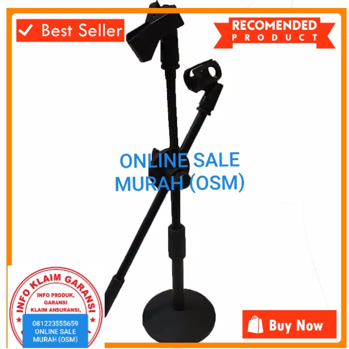 ORIGINAL beyermic stand mic kaki bulat bundar bulet holder standing microphone lantai mik penyangga mic universal mikrophone tiang pegangan tripod asli  Bisa segala MIC Stand Mic Meja BEYERMIC TS-10 kaki bulat besi tinggi 35-60 cm 2 holder mic