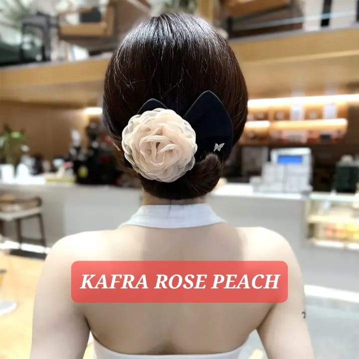 KAFRA ROSE BOW CEPOL RAMBUT KONDE SANGGUL AKSESORIS FASHION KOREA IMPORT PERNAK PERNIK