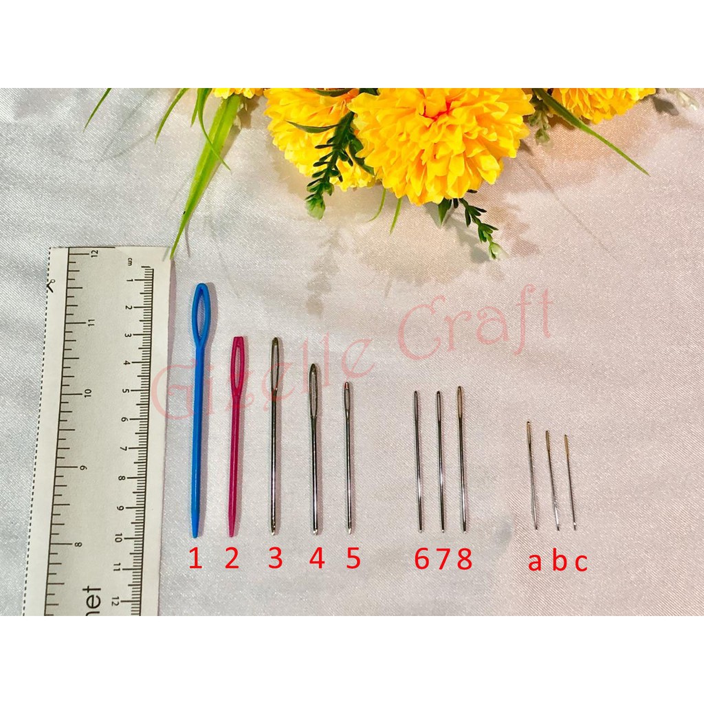 Aneka Ukuran Jarum Tapestry Cross Stitch Kristik Sulam Alat Bantu Rajut Logam Plastik