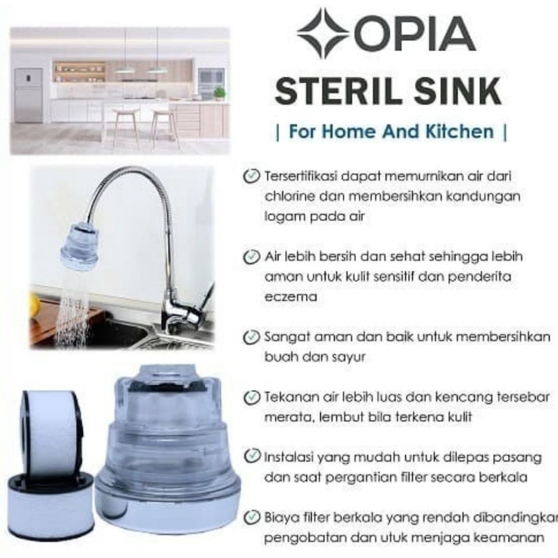 Opia Steril Sink Filter Head Set - Healthy Water Purifiying System