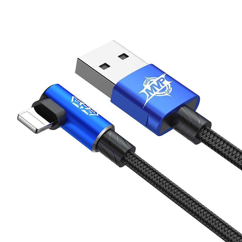 BASEUS ORIGINAL Kabel Data Gaming MVP Elbow Type Lightning USB for Apple Iphone 5 6 7 8 X Plus Game