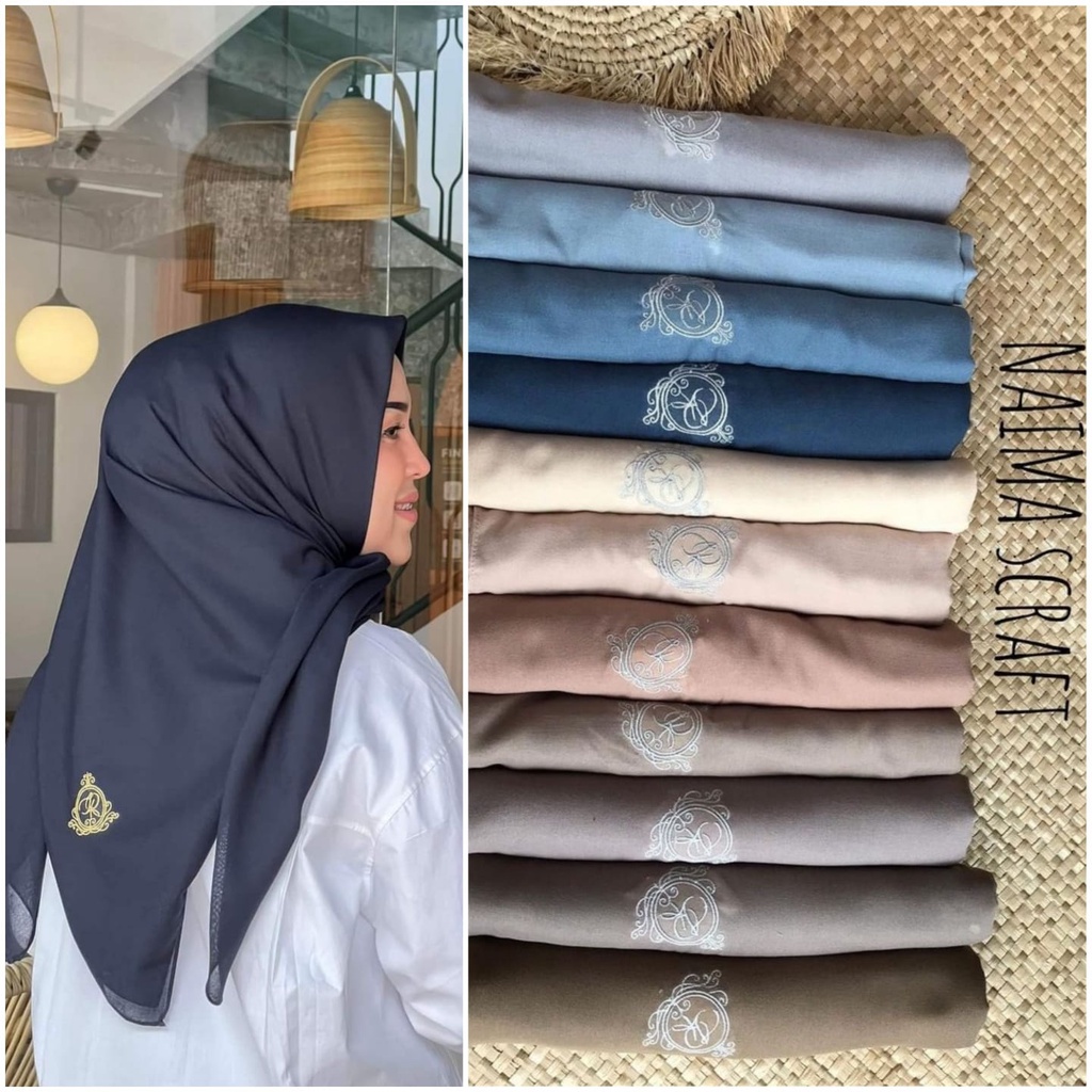 HIJAB SEGIEMPAT NAIMA BY LR//NAIMA SCARF//HIJAB VOAL POLOS PREMIUM