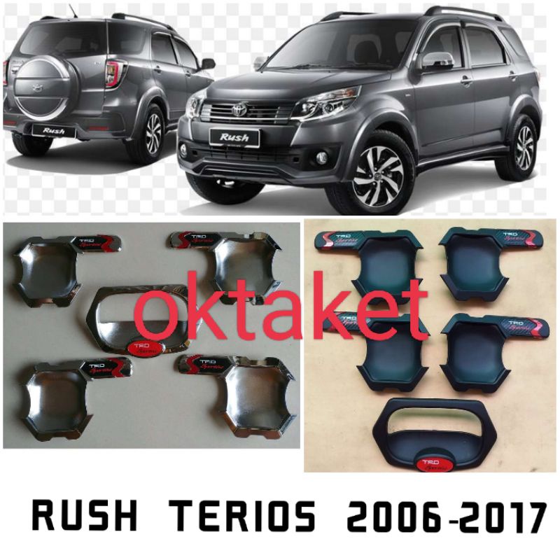 cover outer rush terios lama old 2006 2008 2010 2016 2017 Trd Sportivo Hitam &amp; Chrome 5pcs