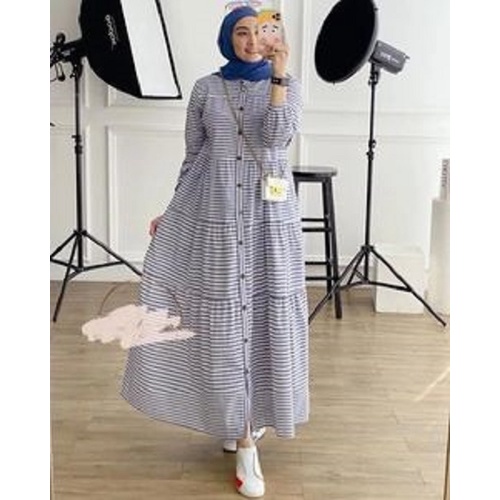 YUNARA MAXI IK KAIN KATUN SALUR LD 110 CM PB 140 CM FULL KANCING HIDUP ( BUSUI )UKURAN ONE SIZE ( SATU UKURAN )Dapat GAMIS WANITA ( TIDAK TERMASUK HIJAB ) Produk Best Seller High Recommended