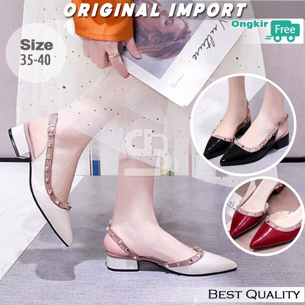 Sepatu High Heels Wanita Perempuan Pesta Import 3 Cm 35 - 40
