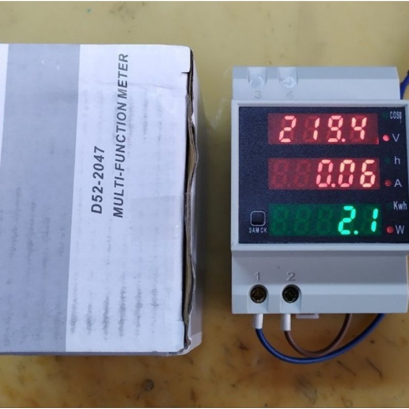 Multi-function DIN Rail D52-2047 LED Digital Ampere Meter Voltage