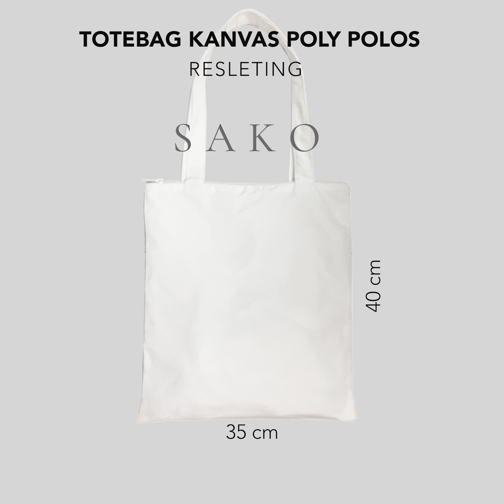 (SAKO) - TOTEBAG KANVAS POLY POLOS PUTIH 35X40CM RESLETING