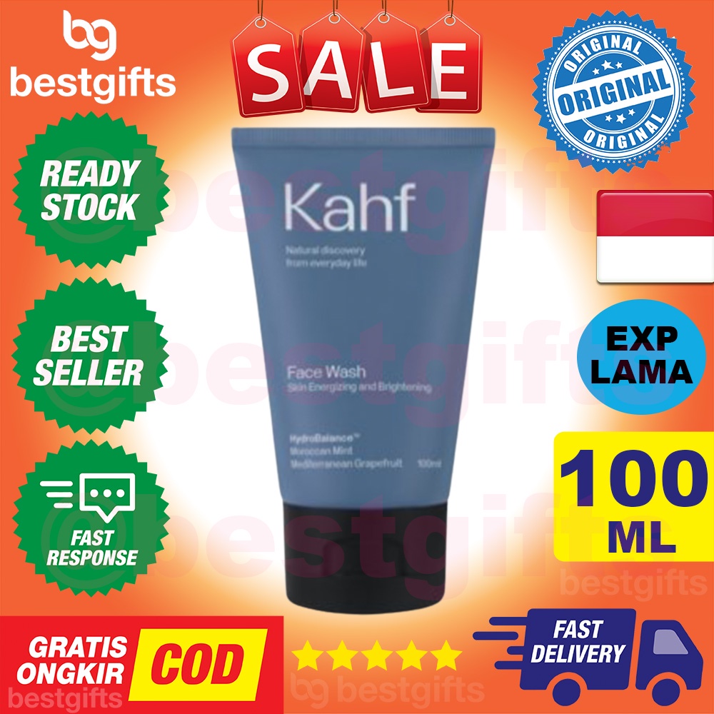 KAHF ENERGIZING BRIGHTENING FACE WASH SABUN MUKA PRIA PORI WAJAH LAKI BERSIH LEMBAB CERAH 100 ML