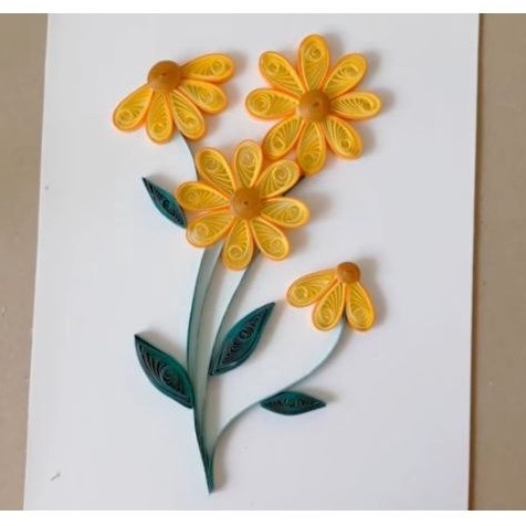 

Bunga Quilling Paper Kuning Yellow prakarya home deco hadiah hiasan tugas kerajinan pajangan