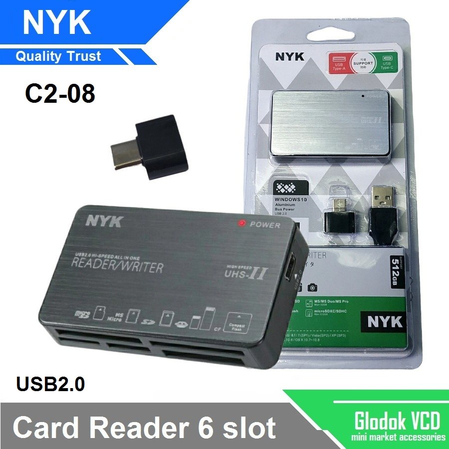 NYK Card Reader C2-08 All in One 6 slot USB 2.0