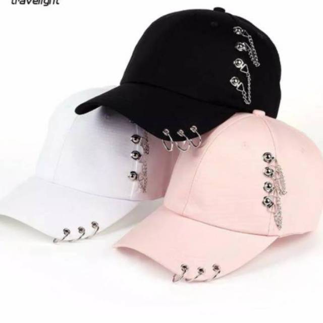  Topi Korea  baseball cap Snapback aksen Ring Ala Hip Hop K 