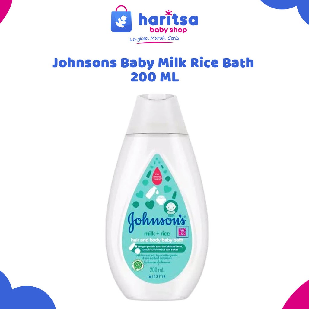 Johnsons Baby Milk Rice Hair And Body Bath 200 ML