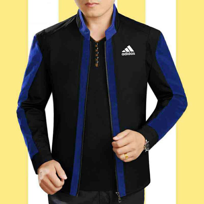 Jaket Pria murah simple import  Jaket Pria Trend Line ADIDAS Black Benhur 34EZA