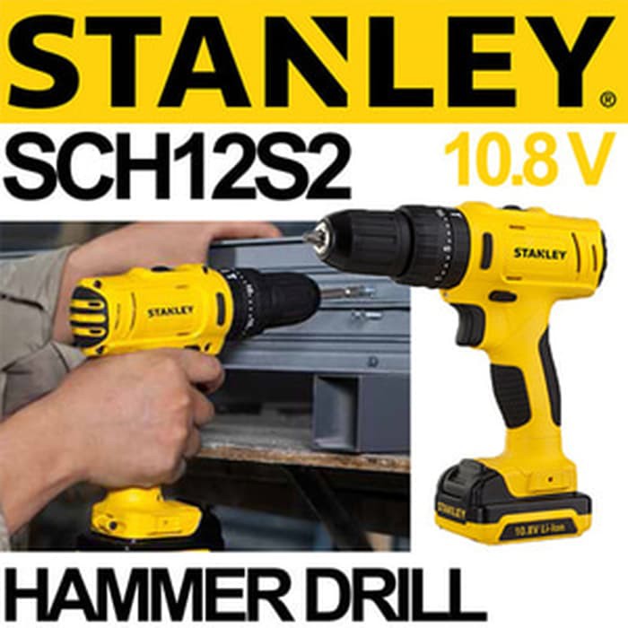MESIN BOR TEMBOK HAMMER MP G-98 DRILL CORDLESS BATERE STANLEY SCH12S2 + TAS