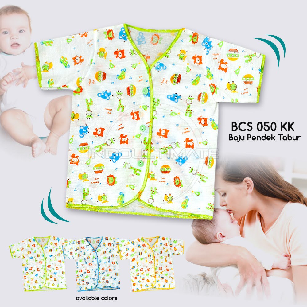 Atasan Bayi Baju Bayi Lengan Pendek Kaos Bayi Baru Lahir Baju Tidur Bayi BCS-050KK