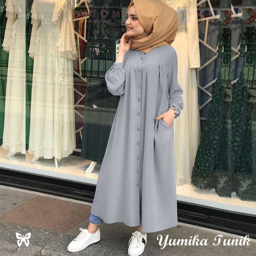 HOPYLOVY - YUMIKA SYAKILA LONG DRESS TUNIK PANJANG WANITA