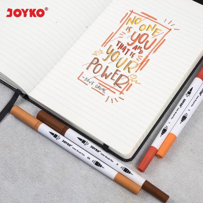 

CLP - 07 Color Brush Pen / Pena Kuas 24 Warna Joyko 2 dual tip ujung kuas + bolpen fine tip (KODE 53