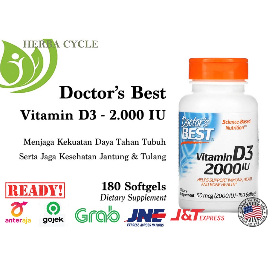 Doctor best Vitamin D3 2000 Ui Dr best vit d3 Dr best D3 2000 180 Softgel Best Vit D3 2000