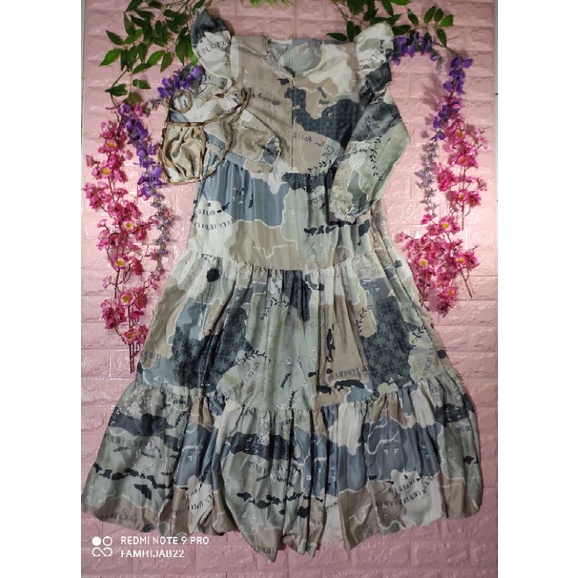 Gamis Satin Velvet free masker