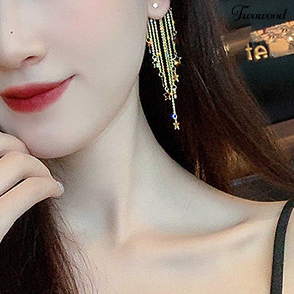 1 Pasang Anting Stud Bentuk Bintang Geometris