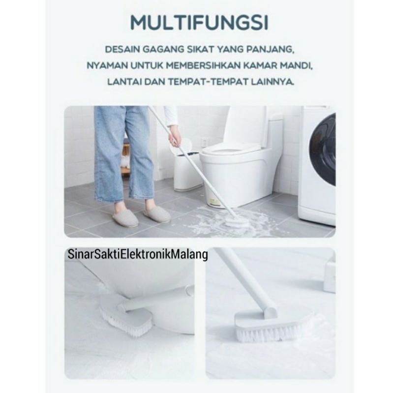 Sikat WC Pembersih Kamar Mandi Silikon Toilet Gagang Panjang Fleksibel Kloset Lantai