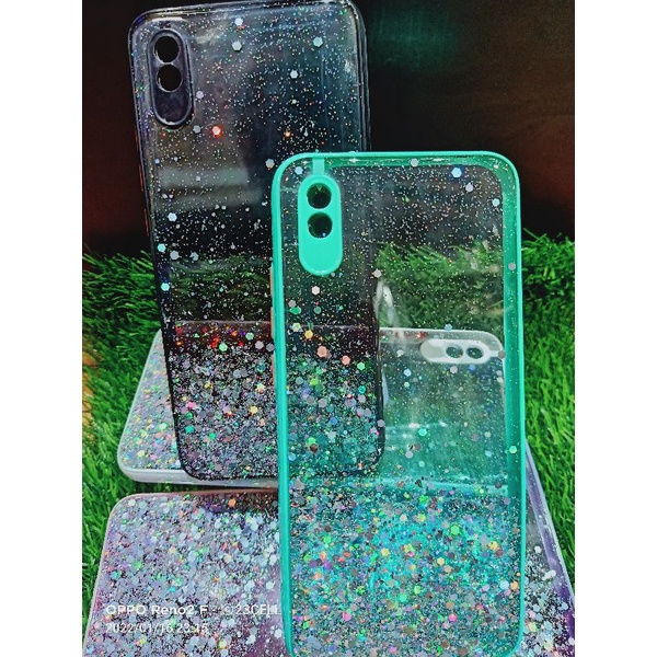 softcase case xiomi redmi 9A gliter mengkilap mewah