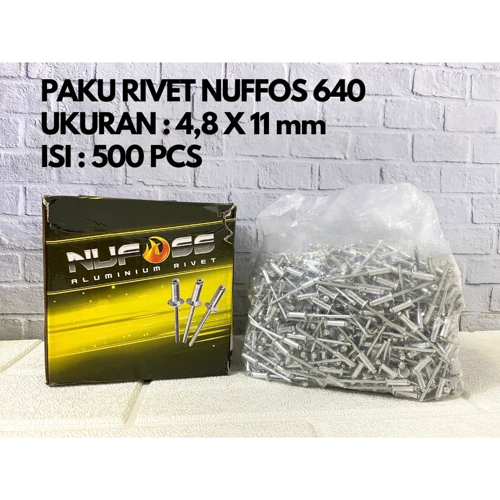 NUFOSS Paku Rivet 4,8 x 11 mm Tipe 640 isi 500 Pcs Paku Tang Ripet