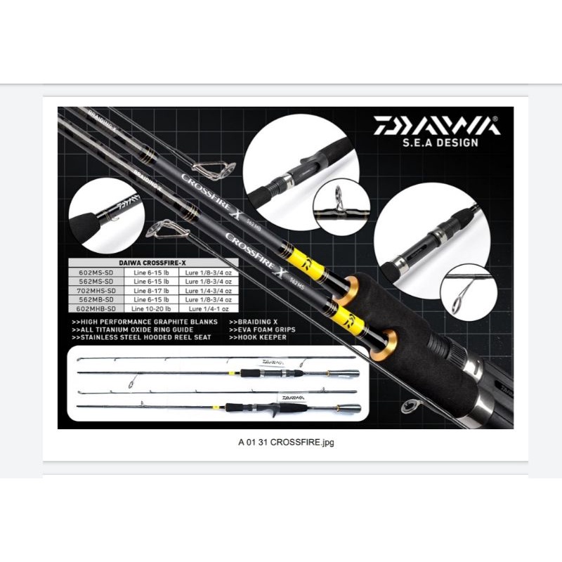 joran spinning daiwa crossfire-x602ms