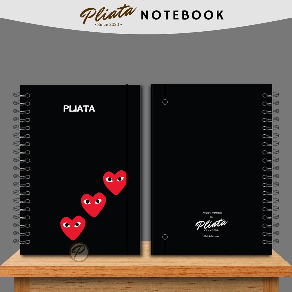 PLIATA NOTEBOOK SPIRAL - PN12 CDG Black- Softcover Doft Aesthetic Book Buku Tulis