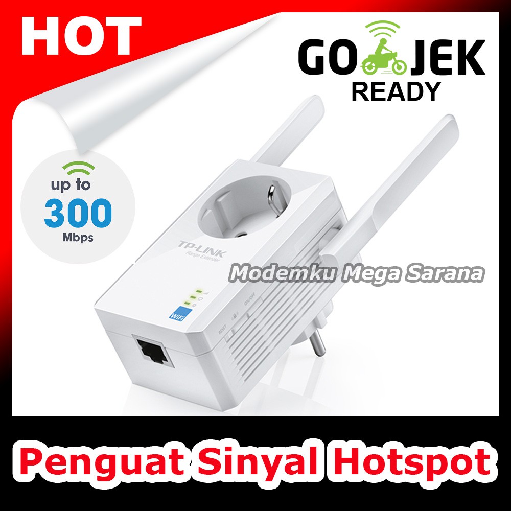 Penguat Sinyal Hotspot Wifi | TP-Link TL-WA860RE 300Mbps WiFi Range Extender Dengan AC Passthrough