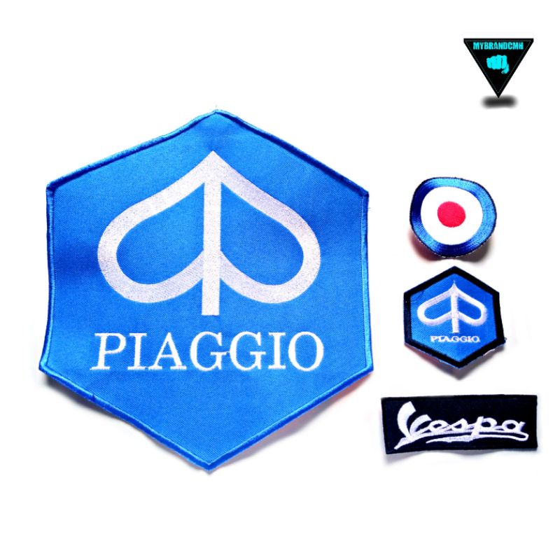 BACKPATCH EMBLEM BORDIR VESPA PIAGGIO BACK PATCH VESPA PIAGGIO PUNGGUNG BESAR