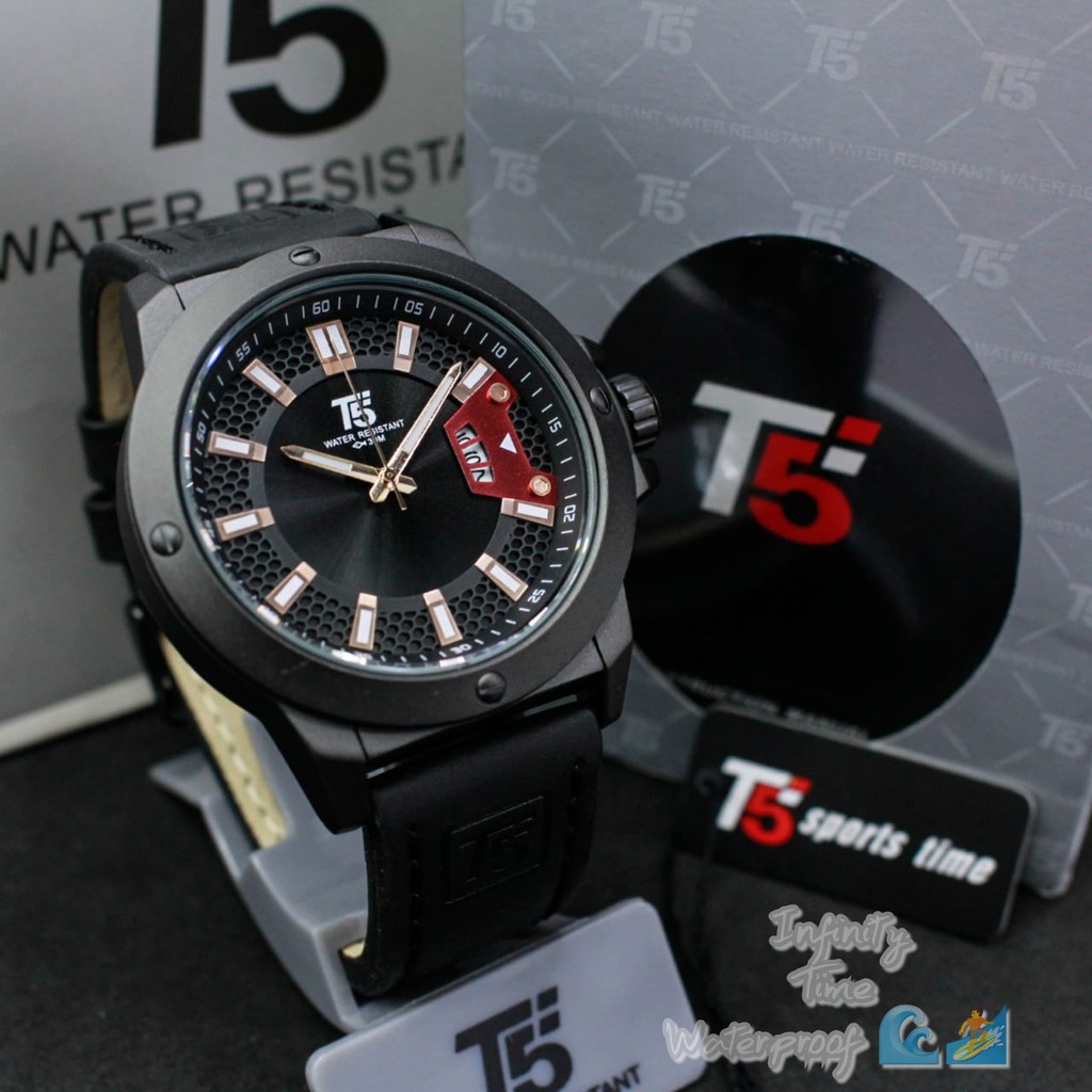 Jam Tangan Cowok T5 H3558G 3558 Tanggal Aktif Kualitas Original Waterproof