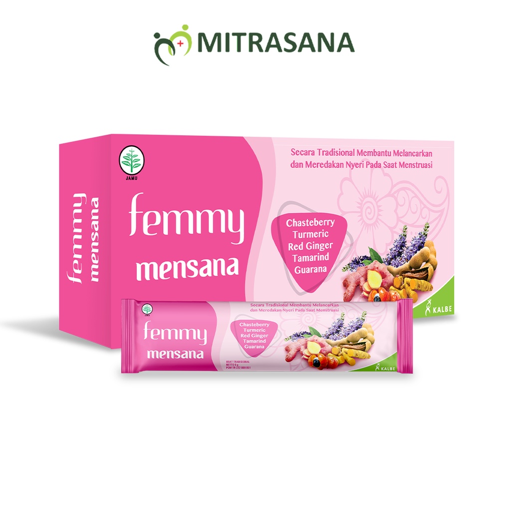 Femmy Mensana Stickpack 6 Sachet x 7 Gram - Melancarkan dan Meredakan Nyeri Menstruasi