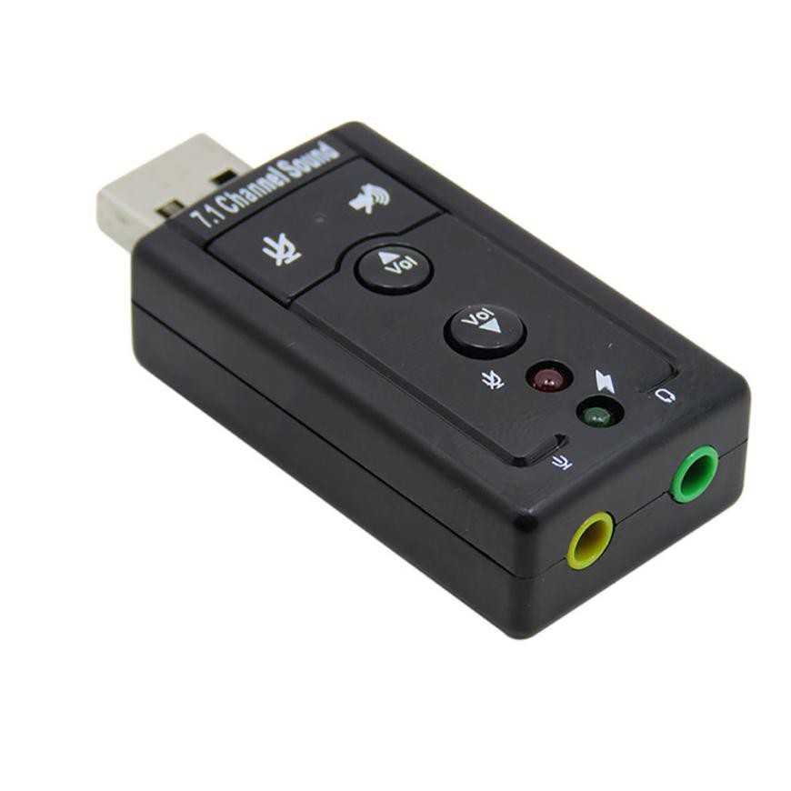 Soundcard in Splitter USB 7.1 Channel Sound Card Microphone & Headphone Speaker Headset Mic