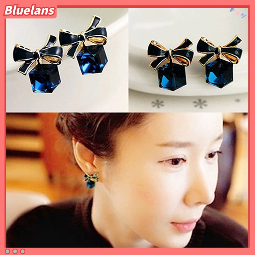 Bluelans Women Earrings Attractive Elegant Smooth Bowknot Anti-allergic Ear Studs