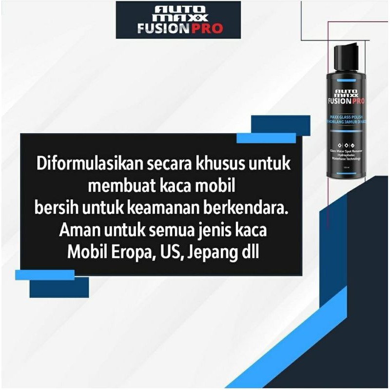 AUTO MAXX FUSHION PRO MAXX GLASS POLISH PENGHILANG JAMUR KACA MOBIL CAR CARE CAR DETAILING MOBIL