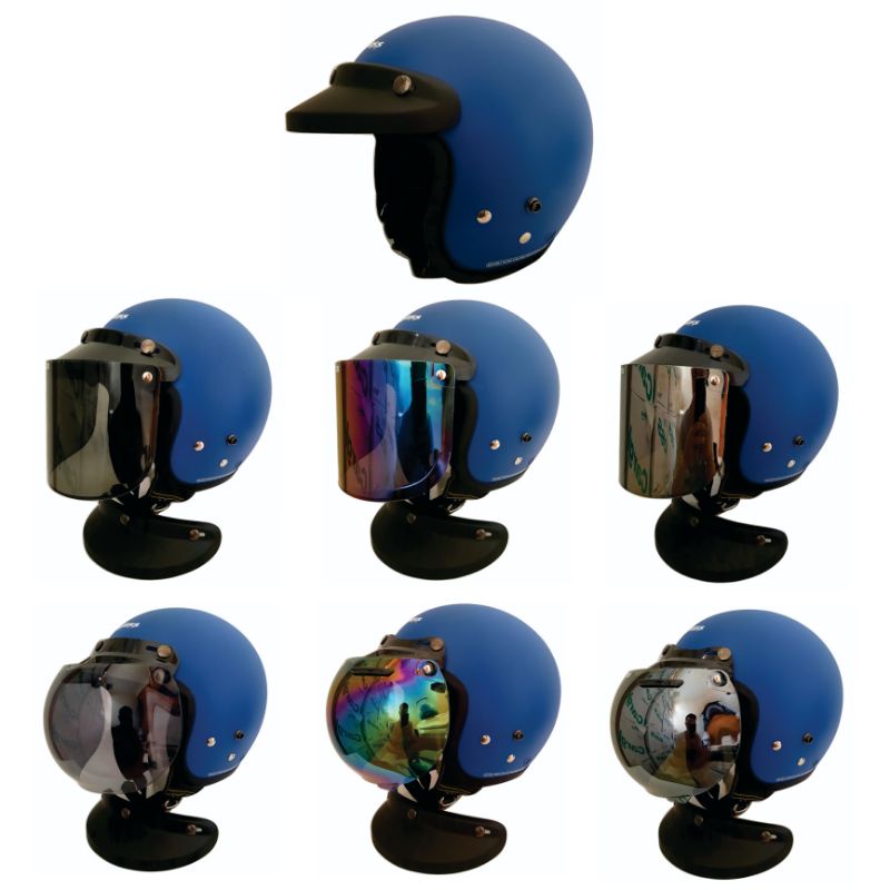 Helm Cargloss Retro CFM Police Blue Dop