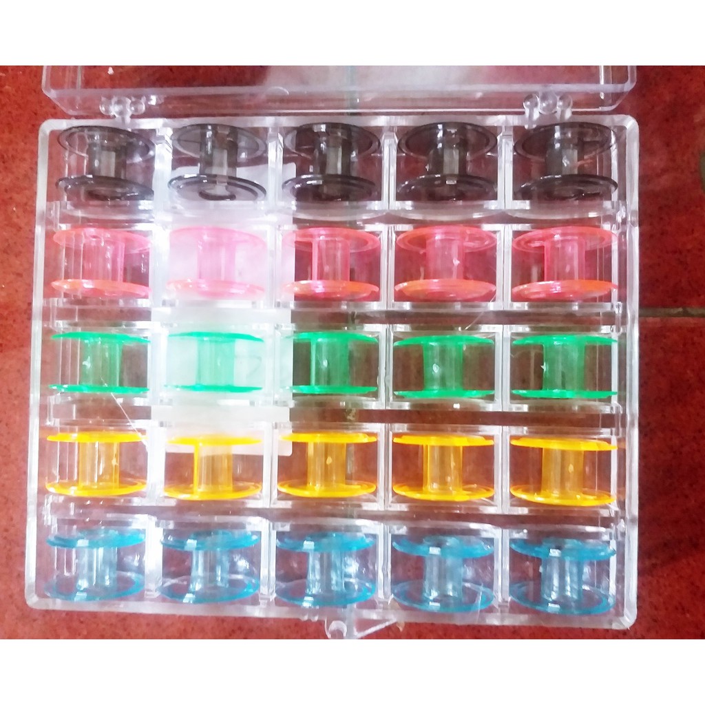 Bobbin / Spool plastik warna mesin jahit set