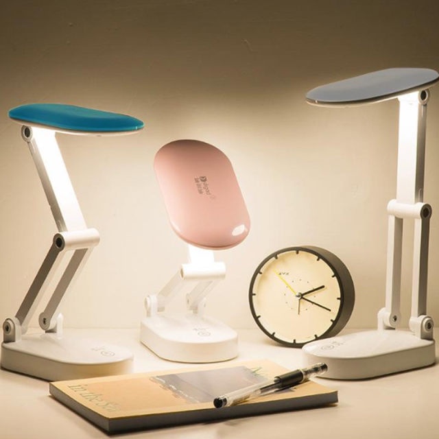 Lampu Belajar Lipat Portable Terang, Lampu Meja Belajar, Lampu Meja, Lampu Tidur Rechargeable Sensor