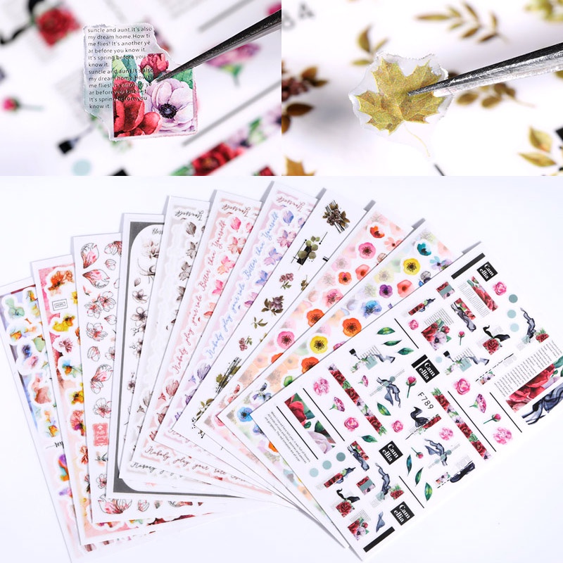 1 Pc Stiker Kuku Foil Desain Daun Maple Bunga Musim Gugur Warna Emas Untuk Dekorasi Manicure