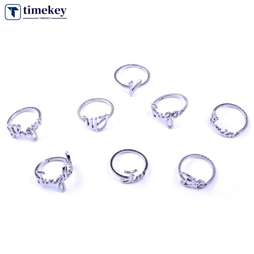 Timekey Cincin Titanium Steel Desain KPOP BTS JUNGKOOK V JIMIN SUGA JIN J-HOPE RM VAN N1Y5