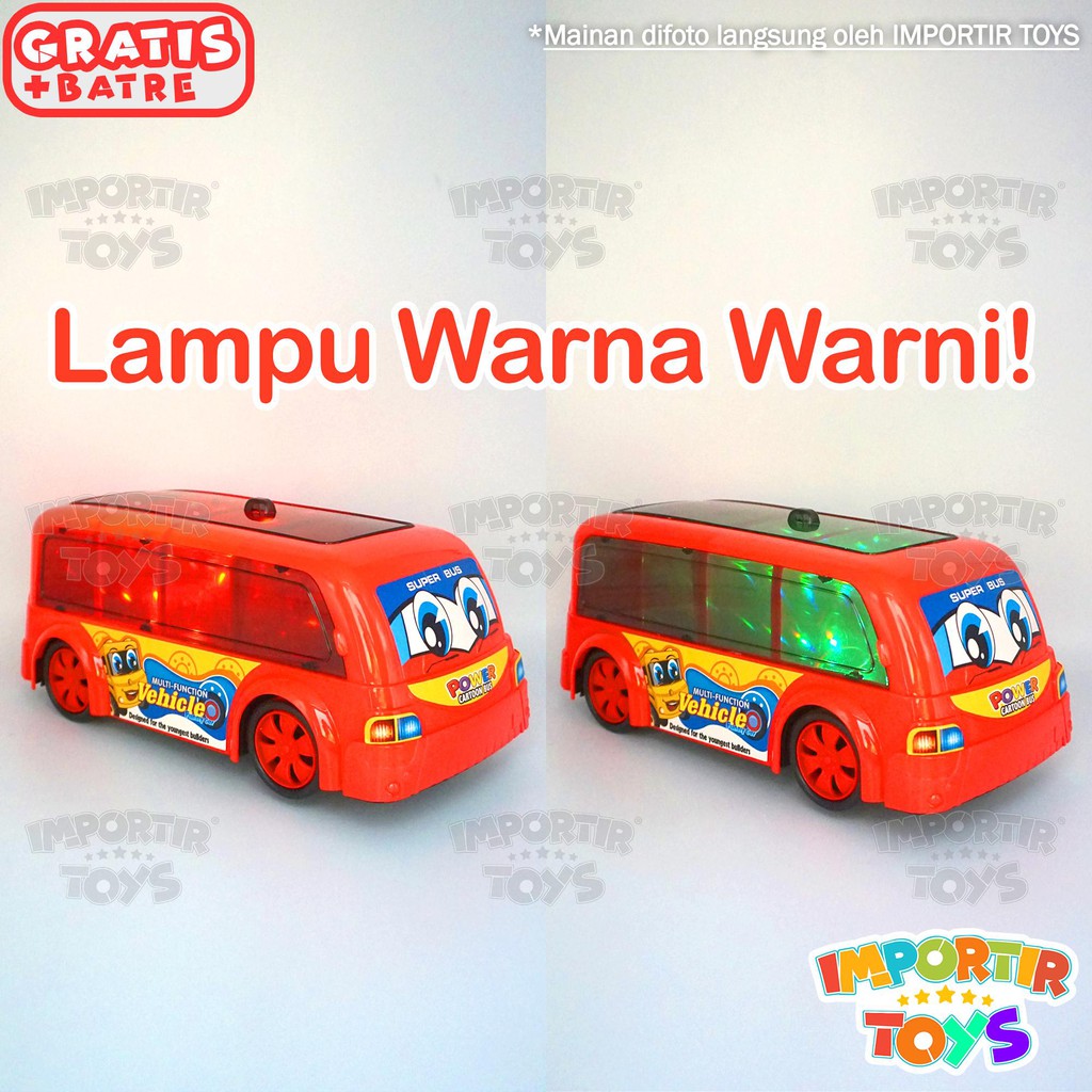 MOBIL BUS ELEKTRIK FREE BATRE dgn LAMPU DAN MUSIK &amp; BER-SNI !!!!